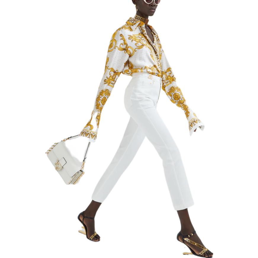 Shop (W) 芬迪 FW22 巴洛克印花长袖衬衫 黄色 FS7891AIE3F0VT1