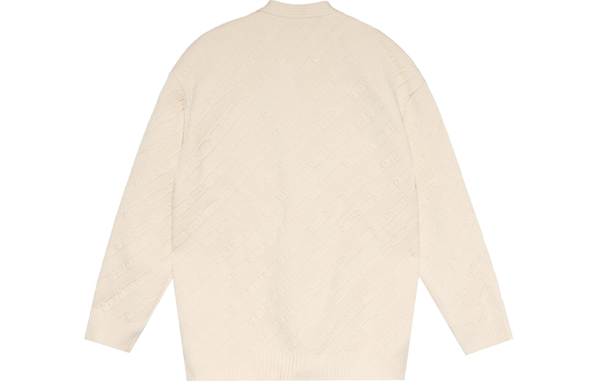 Lookbook (W) FENDI FW22 Sweater Rajut V-Neck Embossed Wanita Off-White. FZC944ALOHF1IHA