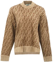 Order (W) FENDI FW22 女士單寧提花針織毛衣 淺棕色 FZX860ALAPF10W1