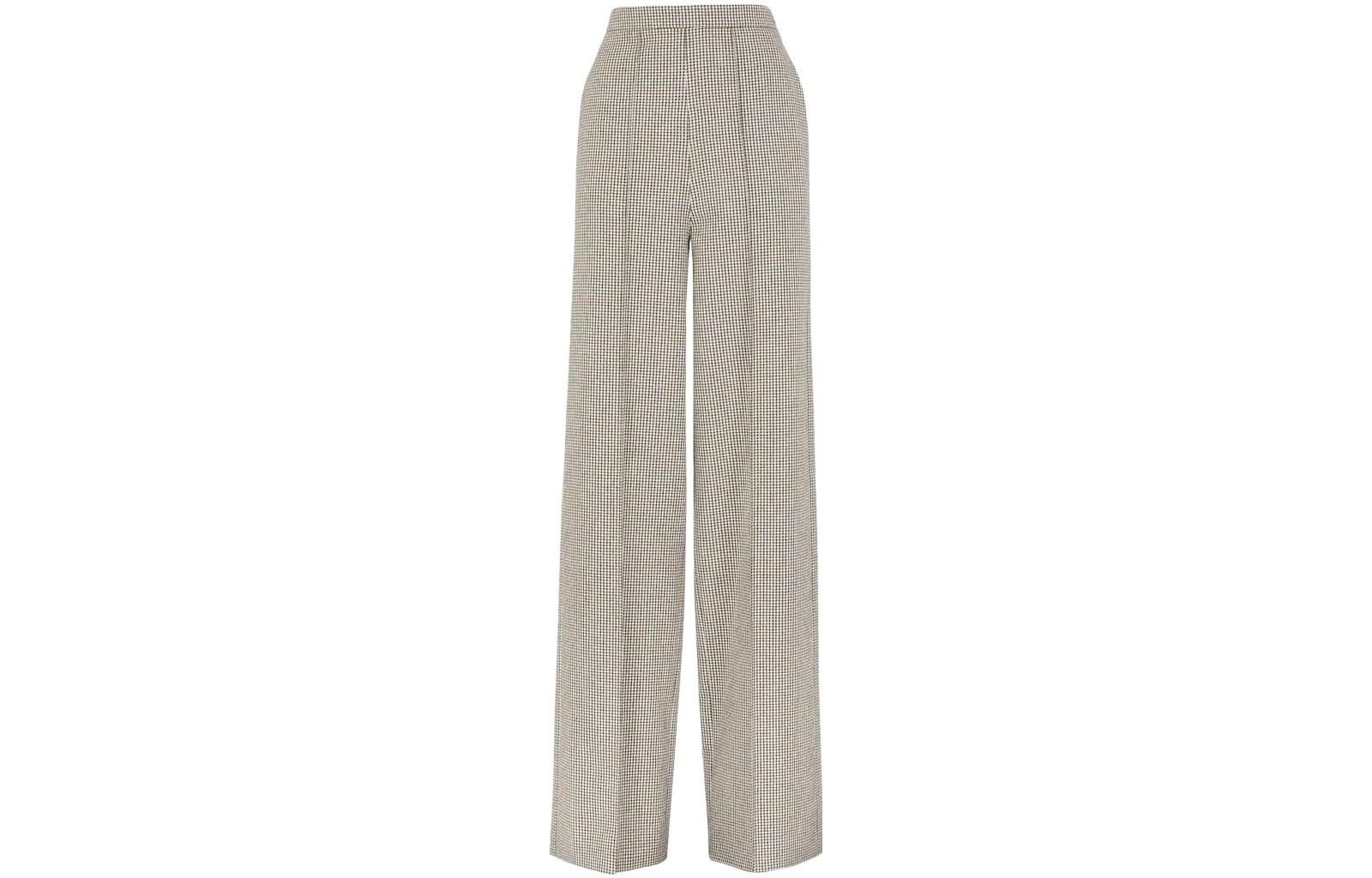 (Women) FENDI FW22 Plaid High-Waisted Loose Fit Trousers Women’s Khaki FR6389ALCDF1IHB