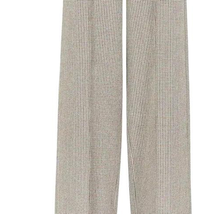 Sizing (W) 芬迪FW22女士高腰宽松格纹裤卡其色 FR6389ALCDF1IHB