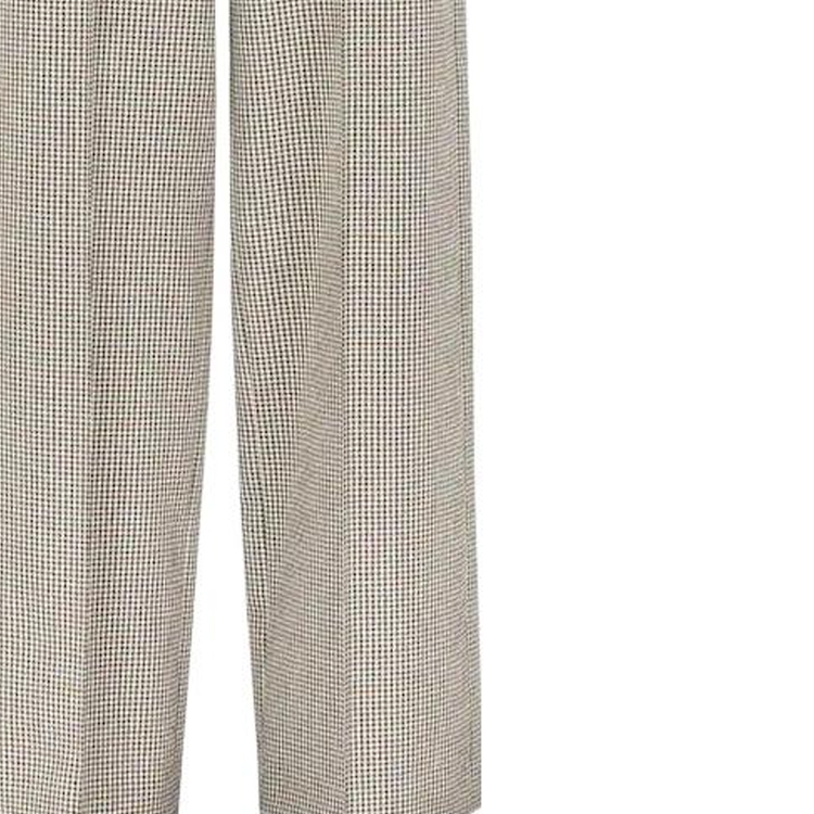 Cheap (W) 芬迪FW22女士高腰宽松格纹裤卡其色 FR6389ALCDF1IHB