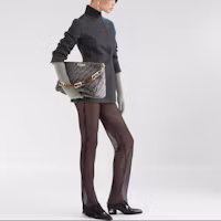 Shop (Women) Fendi FW22 Solid Color Stand-Collar Buttoned Jacket in Dark Gray FJ7293ALBSF1IHJ