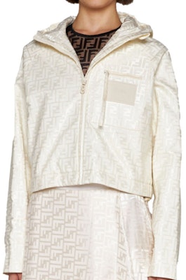 (W) 芬迪FW23 logo印花拉链连帽外套 米白色. FAN127AK9ZF1M2A Lookbook (W) 芬迪FW23 logo印花拉链连帽外套 米白色. FAN127AK9ZF1M2A