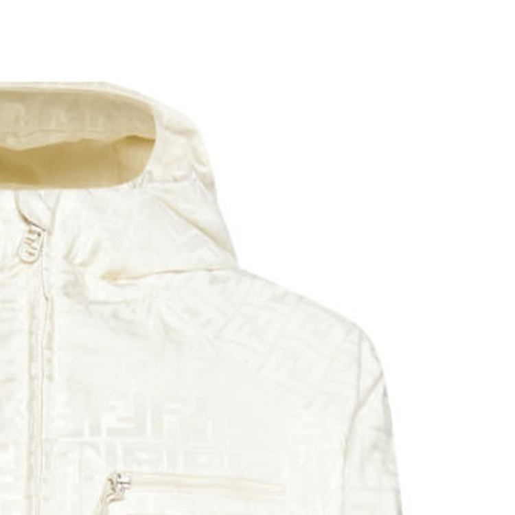 Details for (W) 芬迪FW23 logo印花拉链连帽外套 米白色. FAN127AK9ZF1M2A