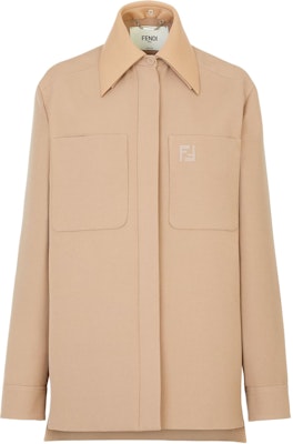 (W) FENDI FW24 米色logo翻領釦扣長袖外套 FJ7561AJYFF1PNO Buy (W) FENDI FW24 米色logo翻領釦扣長袖外套 FJ7561AJYFF1PNO