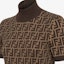 Purchase (Women) FENDI FW24 Brown Logo Knit Slim Fit Midi Dress with High Neck. FZDC84ASJTF0GGE