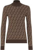 (Women) FENDI FW24 Brown Logo Turtleneck Slim Fit Knit Sweater. FZXC73ASJTF0GGE (Women) FENDI FW24 Brown Logo Turtleneck Slim Fit Knit Sweater. FZXC73ASJTF0GGE