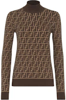 Order (W) FENDI FW24 棕色logo高領修身針織毛衣。 FZXC73ASJTF0GGE