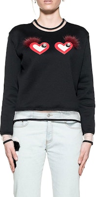 (W) FENDI 心型印花黑色套頭衫 FS6641O2BF0GME Shop (W) FENDI 心型印花黑色套頭衫 FS6641O2BF0GME