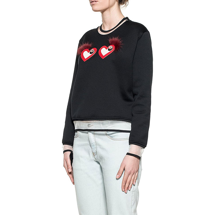 Details for (W) FENDI 心型印花黑色套頭衫 FS6641O2BF0GME