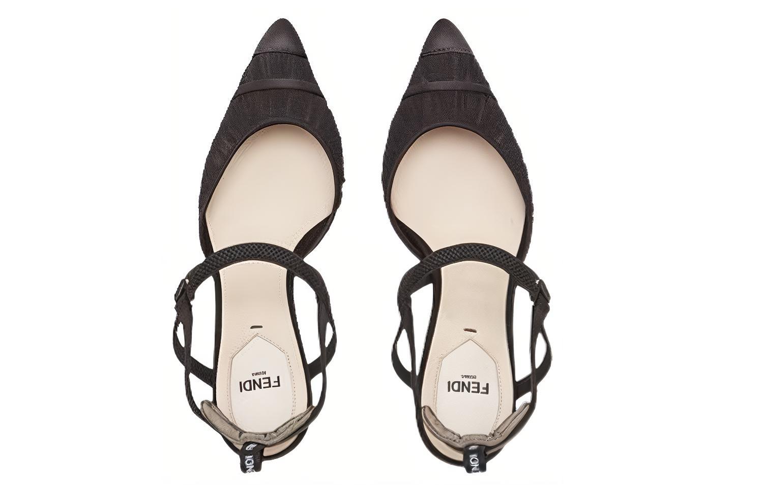 Shop (W) Sandalias de Tacón Alto Fendi 'Negras Transpirables y Cómodas' 8J8103AEH4F0MN8
