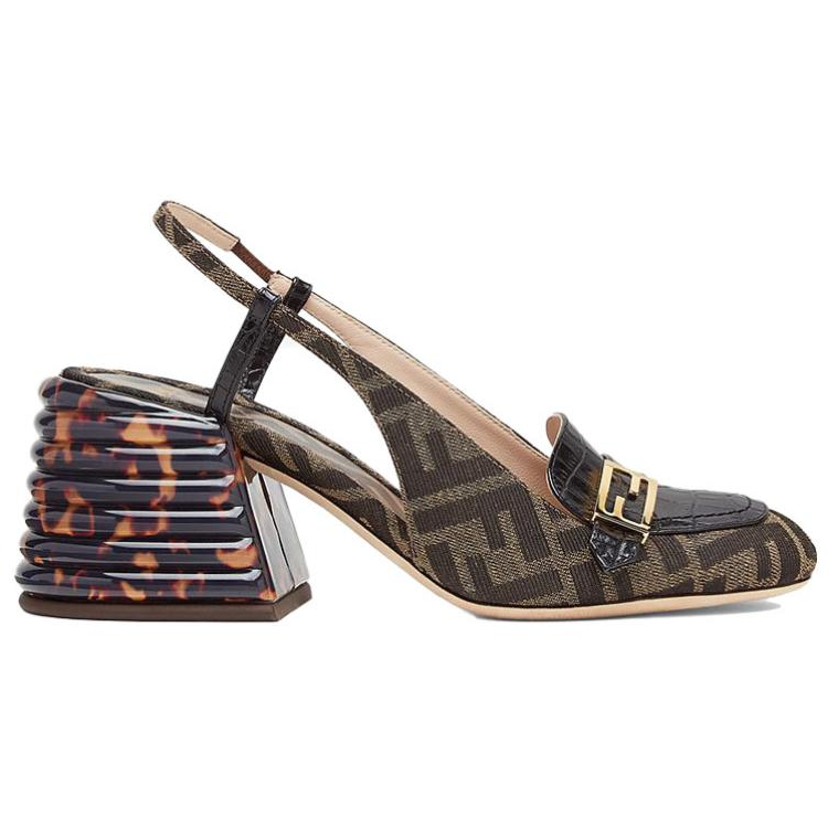 (W) Fendi High-Heeled Sandals 'Brown' 圖 2