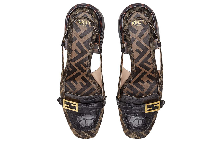 (W) Fendi High-Heeled Sandals 'Brown' 圖 4