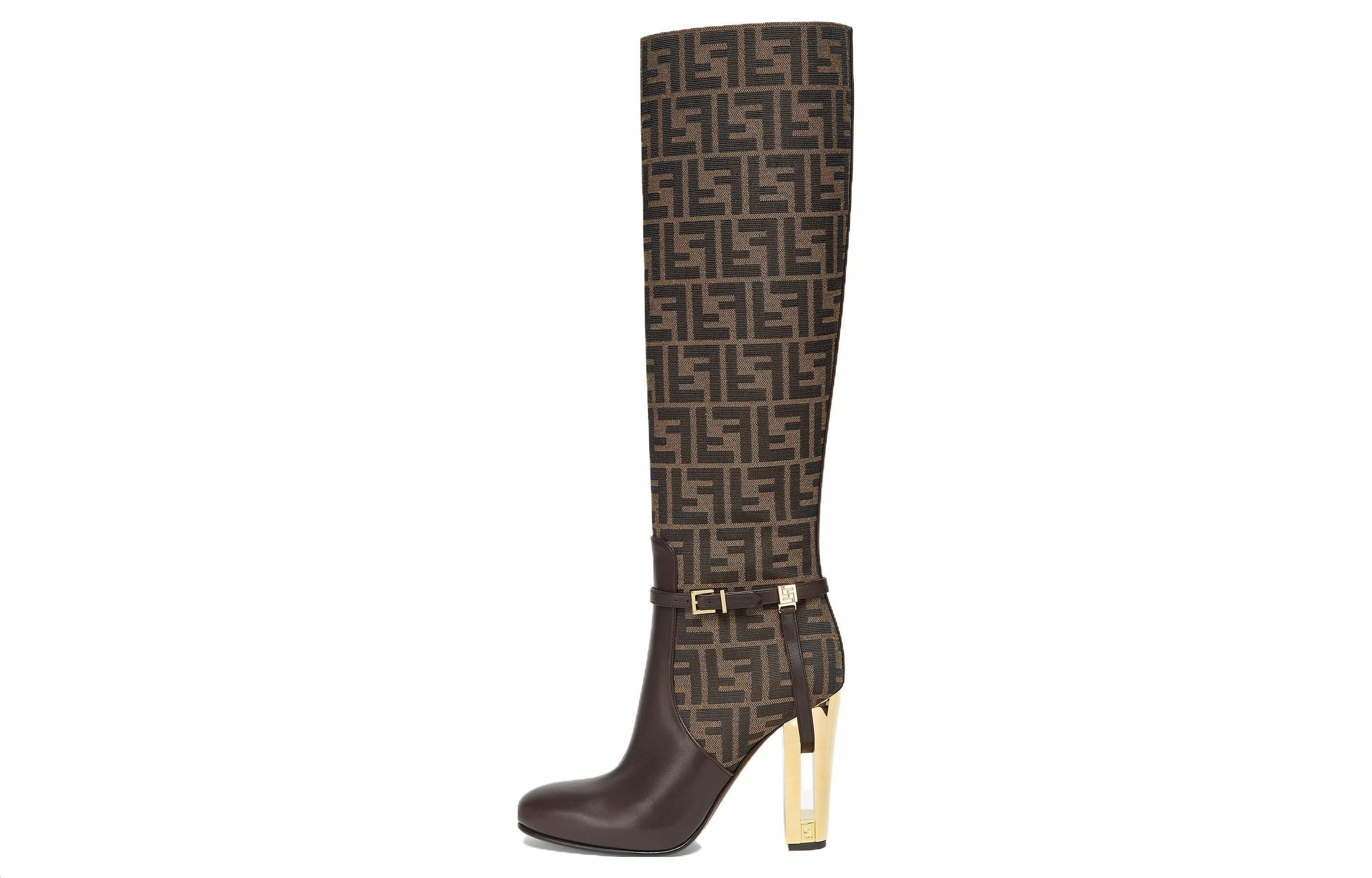 (Women) Fendi High-Top Boots 'Simplified Temperament Brown Leather' 8W8440AJZFF1D1C