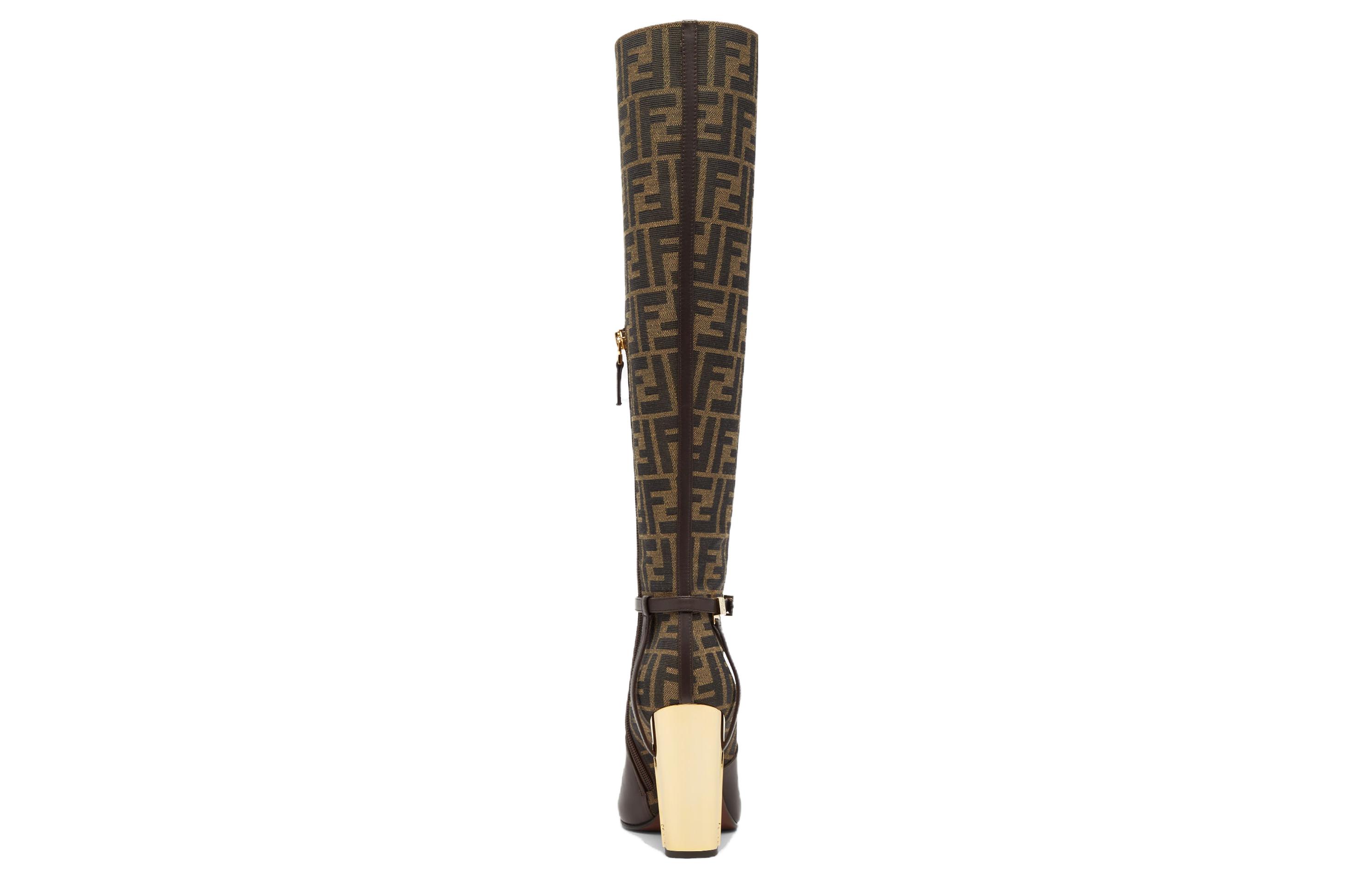 Purchase (W) Fendi Hoge Laarzen ''Eenvoudig Bruin Leren Design'' 8W8440AJZFF1D1C