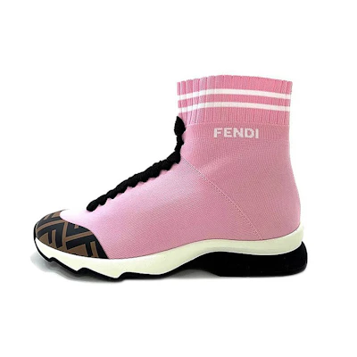 (W) Fendi High-Top Sock Sneakers 'Pink'