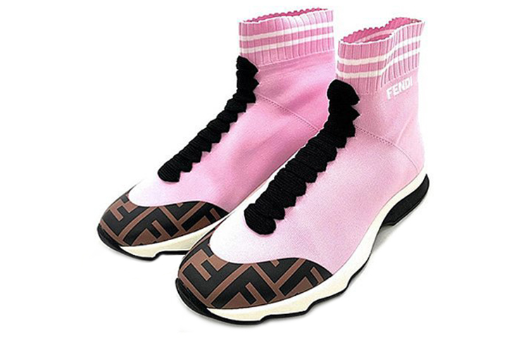 (W) Fendi High-Top Sock Sneakers 'Pink' 圖 3