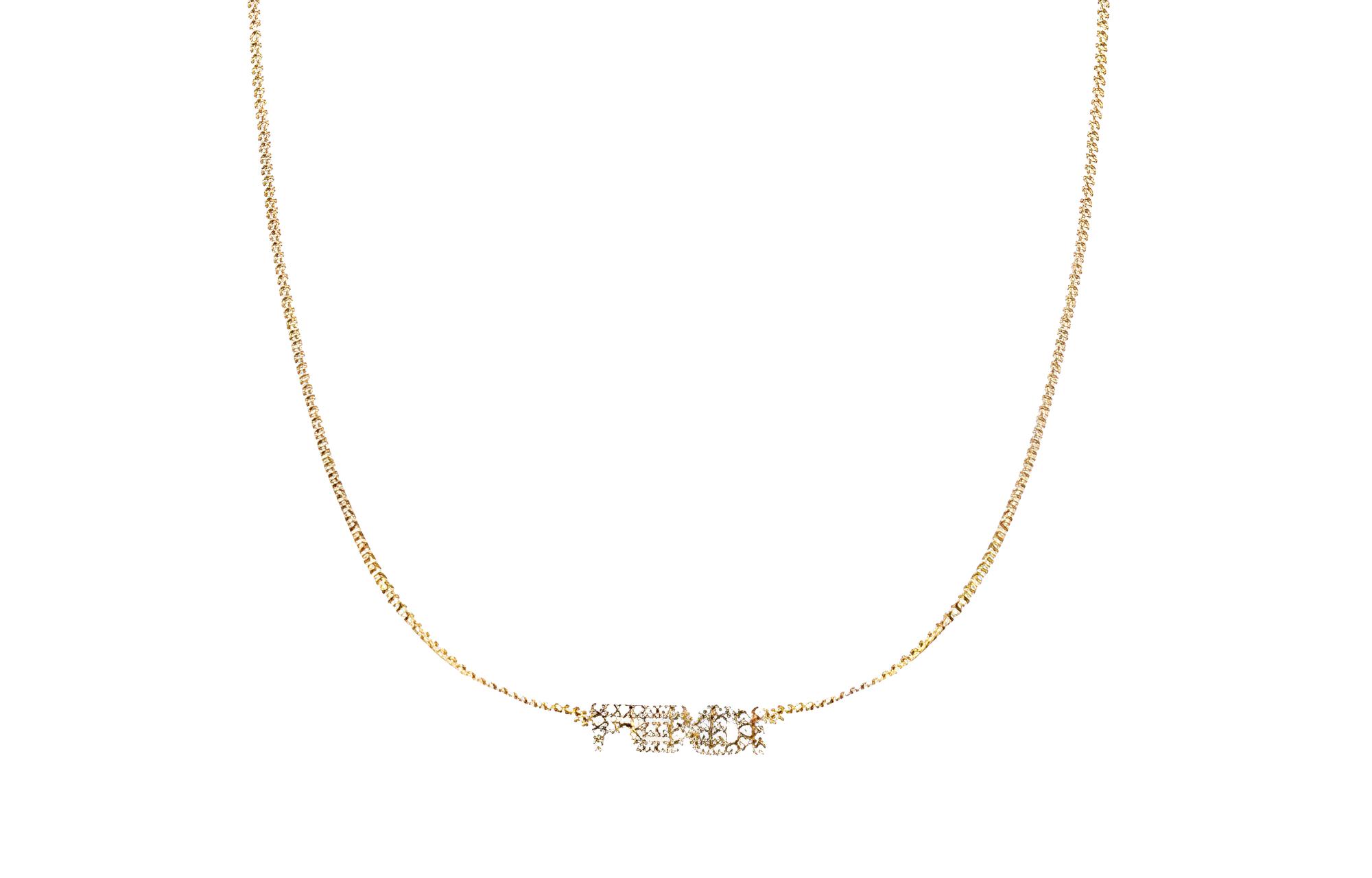 (Women) FENDI Iconic Brass Necklace in Gold. 8AH252A44GF089U