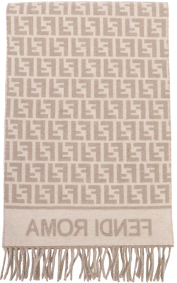 (Women) FENDI Jacquard Fringe Wool Scarf for Women - Gray FXT113AQCWF0QD3 Order (Women) FENDI Jacquard Fringe Wool Scarf for Women - Gray FXT113AQCWF0QD3