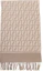 Lookbook (Women) FENDI Jacquard Fringe Wool Scarf for Women - Gray FXT113AQCWF0QD3