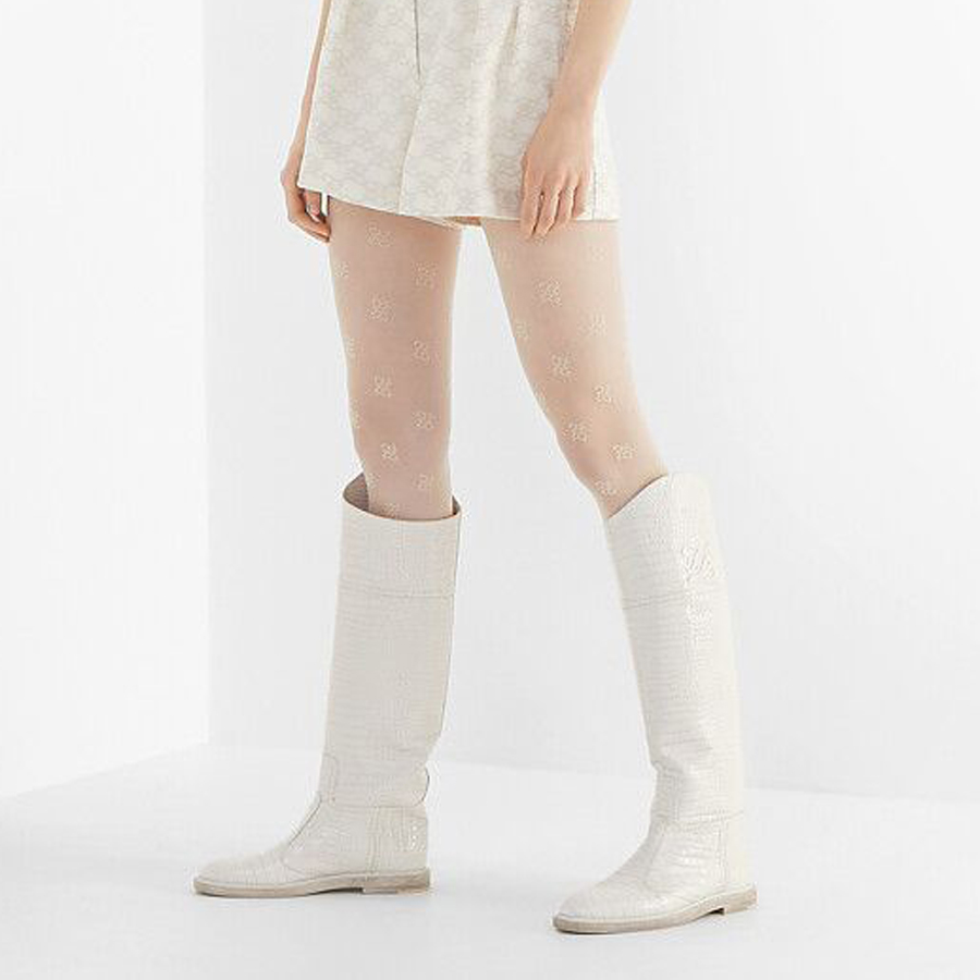 (W) Fendi Karligraphy Boots 'Crocodile Embossed White' 圖 5