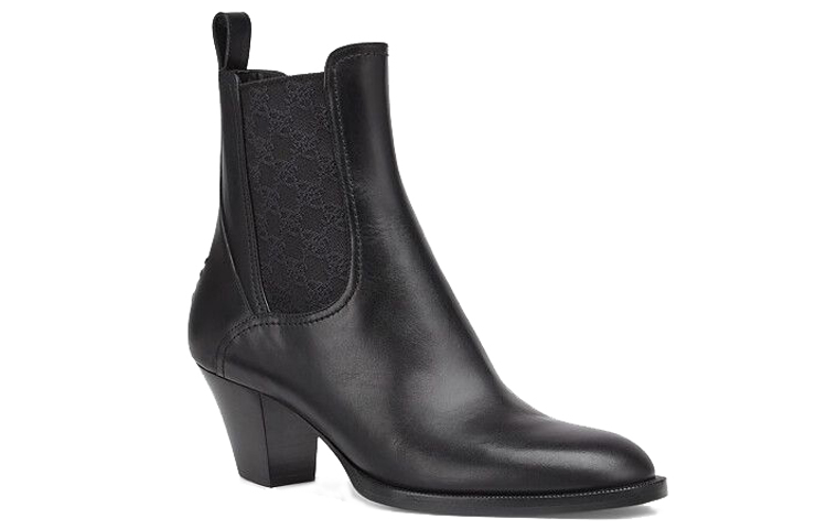 Lookbook (W) Fendi Karligraphy Chelsea Stiefel ''Schwarzes Leder'' 8T8174AGE2F1OS5