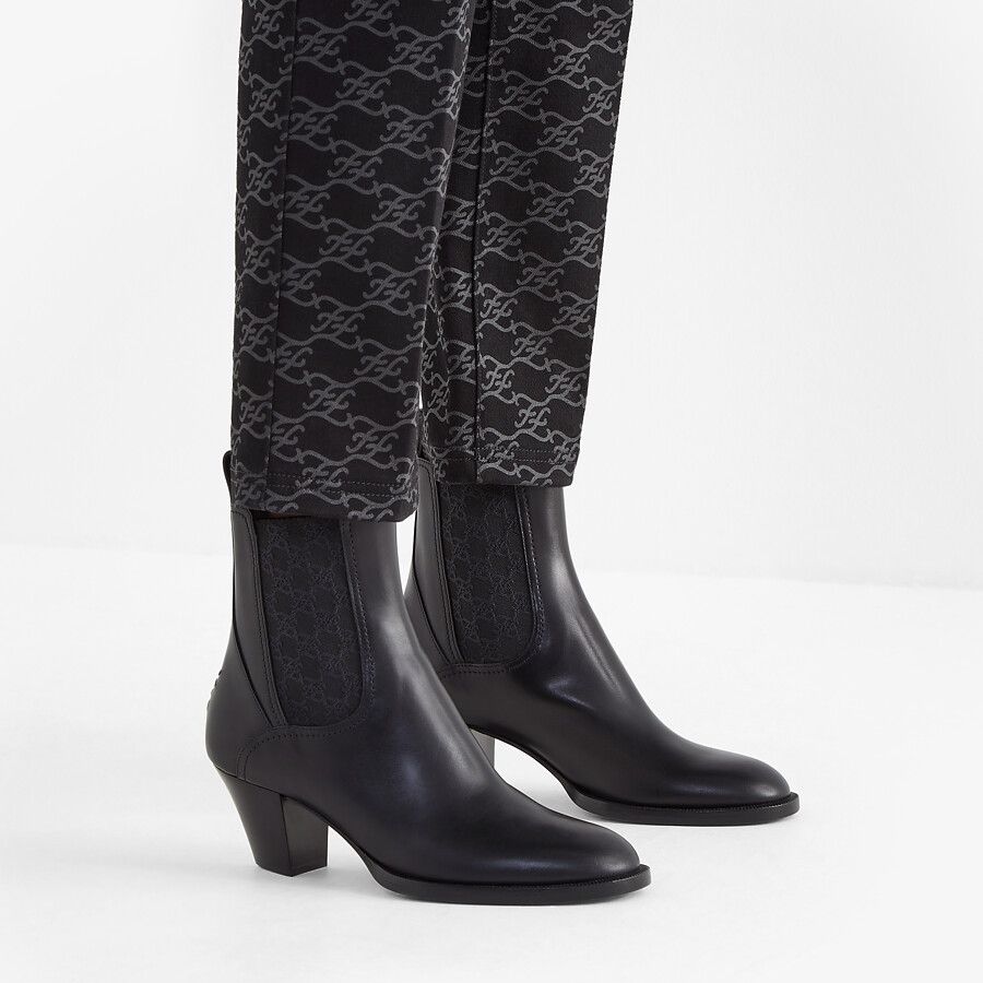 Details for (W) Fendi Karligraphy Chelsea Stiefel ''Schwarzes Leder'' 8T8174AGE2F1OS5