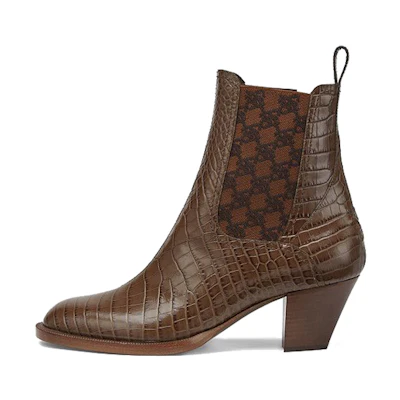 (W) Fendi Karligraphy Chelsea Boot 'Brown Leather'