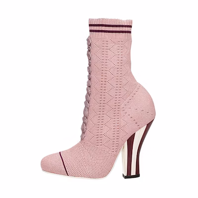 (W) Fendi Knit Ankle Boots 'Pink Fashion'