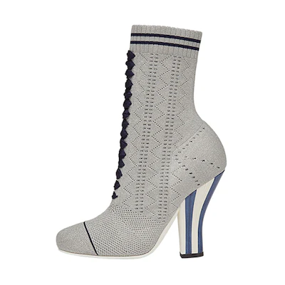 (W) Fendi Knit Fashion Ankle Boot 'Grey'