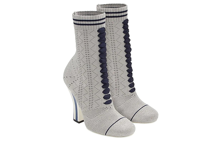 (W) Fendi Knit Fashion Ankle Boot 'Grey' 圖 3