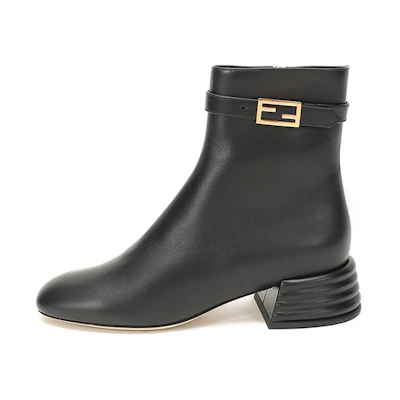 (W) Fendi Leather Ankle Boot 'Black Casual'