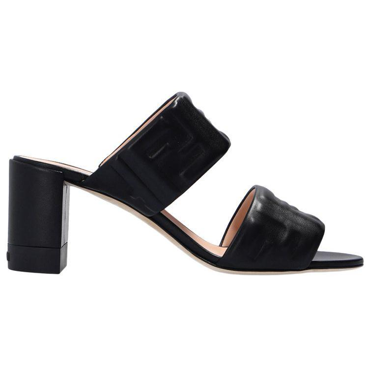 Order (W) Fendi Mule in Pelle Tacco Largo Peep-Toe ''Moda Nera'' 8R8127ABOHF0ABB