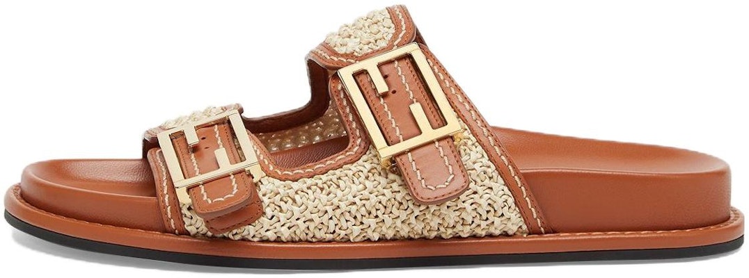 (Women) Fendi Leather Double Strap Flat Sandals 'Brown Fashion' 8X8326AO0DF1LR0 Buy (Women) Fendi Leather Double Strap Flat Sandals 'Brown Fashion' 8X8326AO0DF1LR0