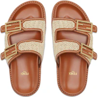 Lookbook (W) Sandal Rata Kulit Bertali Ganda Fendi 'Coklat Fesyen' 8X8326AO0DF1LR0