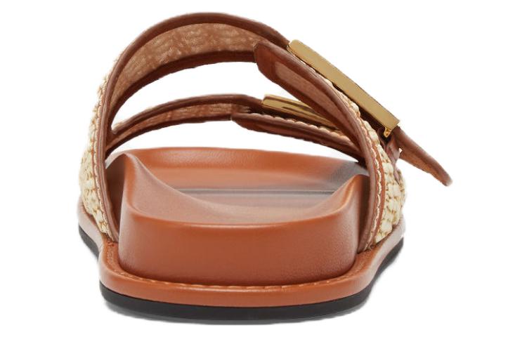 Shop (W) Sandales Plates Fendi en Cuir à Double Bride ''Mode Marron'' 8X8326AO0DF1LR0