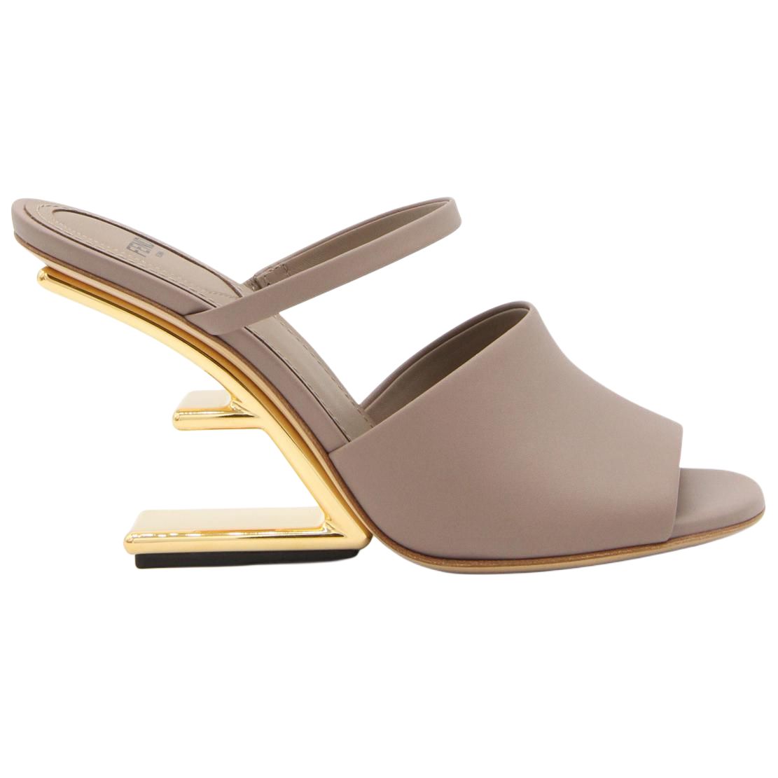 (W) Fendi Leather High-Heel Lace-Up Sandals 'Light Brown' 圖 2