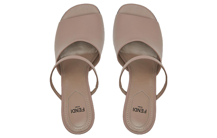 (W) Fendi Leather High-Heel Lace-Up Sandals 'Light Brown' 圖 4