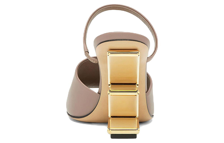 (W) Fendi Leather High-Heel Lace-Up Sandals 'Light Brown' 圖 5