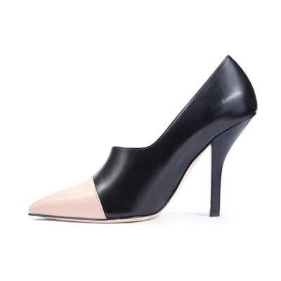 (W) Fendi Leather High-Top 'Black Beige'
