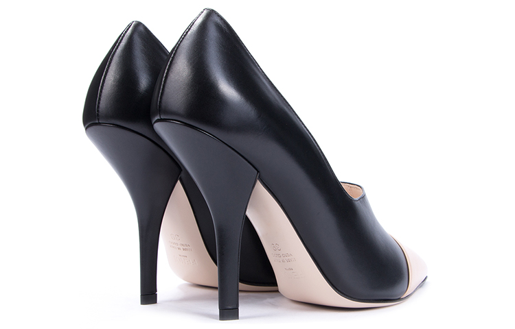 (W) Fendi Leather High-Top 'Black Beige' 圖 4