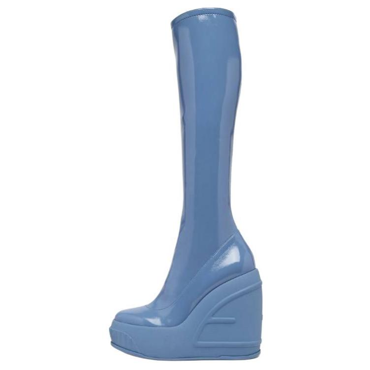 (Women) Fendi Leather High-Top Platform Boots with Zipper 'Blue' 8W8399A8T9F1KE5