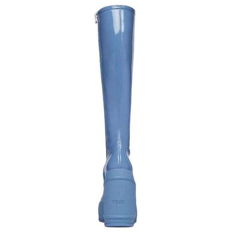Purchase (W) Bottes Hautes Fendi en Cuir à Plateforme avec Fermeture Éclair ''Bleu'' 8W8399A8T9F1KE5