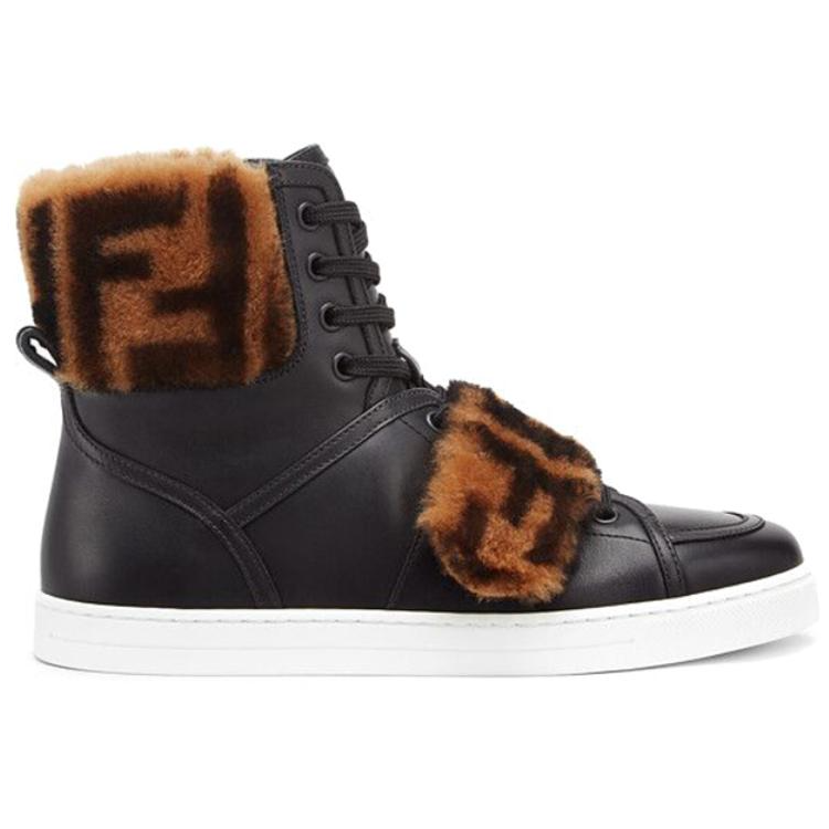(W) Fendi Leather High 'Black Logo Fur' 圖 2