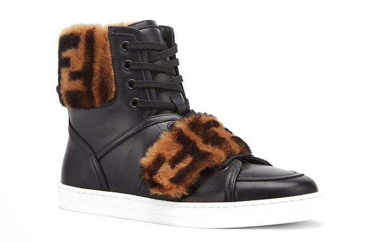 (W) Fendi Leather High 'Black Logo Fur' 圖 3
