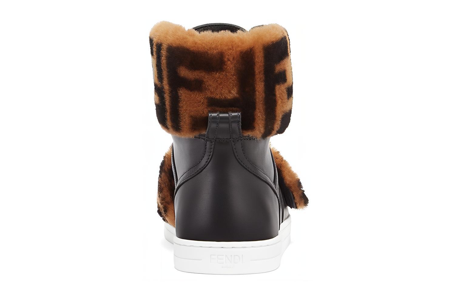 (W) Fendi Leather High 'Black Logo Fur' 圖 4