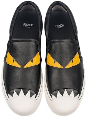 (W) Fendi Kulit Tapak Rata Rendah 'Fesyen Hitam' 8E51104RUF0700 Lookbook (W) Fendi Kulit Tapak Rata Rendah 'Fesyen Hitam' 8E51104RUF0700