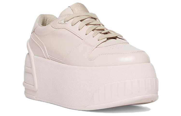 Order (W) Fendi Baskets Basses en Cuir à Semelle Épaisse ''Beige''. 8E8406PJQF084J