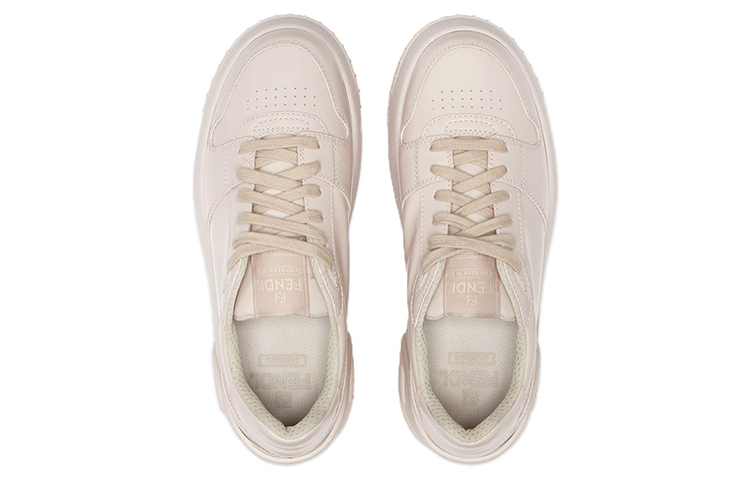 Lookbook (W) Fendi Baskets Basses en Cuir à Semelle Épaisse ''Beige''. 8E8406PJQF084J